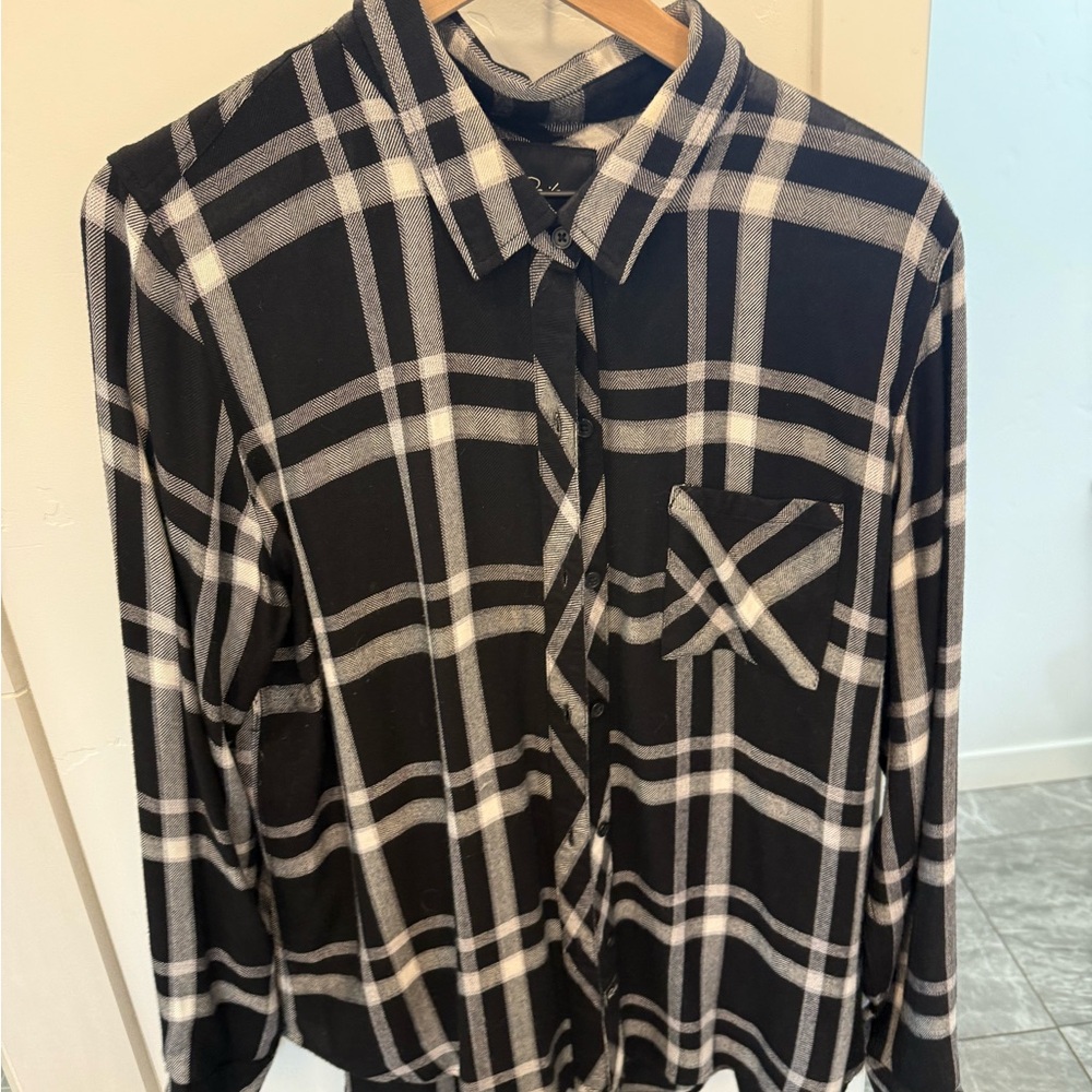Rails Black and White Button Down Shirt